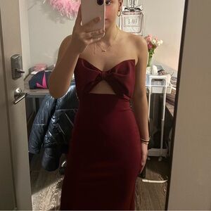 Lucy in the Sky Maroon Strapless Dress